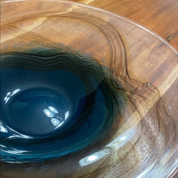 Italian Blown Glass Serving Plate Collectible Luxury Home Decor - Picture 11 of 11